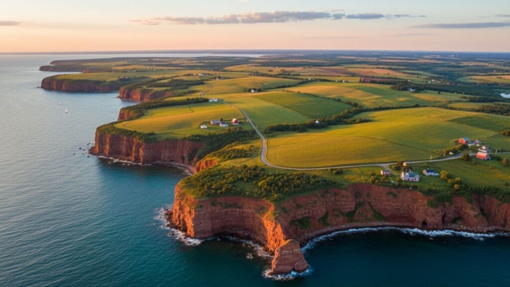 aerial view of prince edward island’s coastline with red cliffs and farmlan 20251117 211135 0000