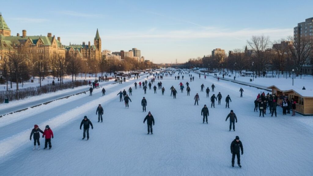 rideau canal skateway during winter with skaters enjoying the frozen canal 20251118 120316 0000