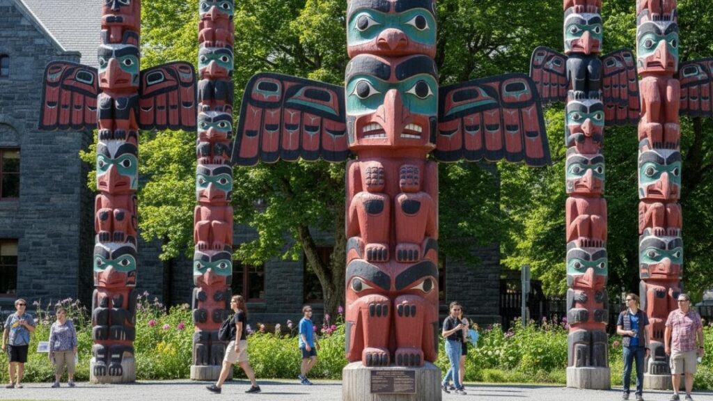 totem poles representing indigenous nations at thunderbird park in victoria 20251115 104609 0000
